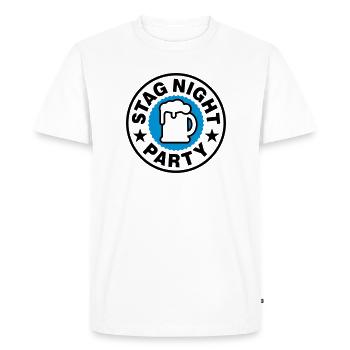 Stag Night | Stamp - Men's Premium Organic T-Shirt - white - Front - Nico (187cm)