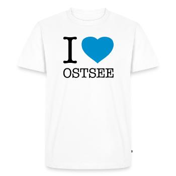 I LOVE OSTSEE - Men's Premium Organic T-Shirt - white - Front - Nico (187cm)