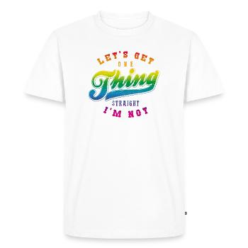 Laisse une chose être claire, je ne suis pas hétéro - T-shirt Premium bio Homme - blanc - Devant - Nico (187cm)