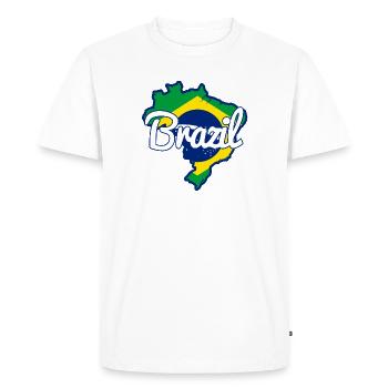 Brésil Brésil Rio Amérique latine Amérique du Sud - T-shirt Premium bio Homme - blanc - Devant - Nico (187cm)