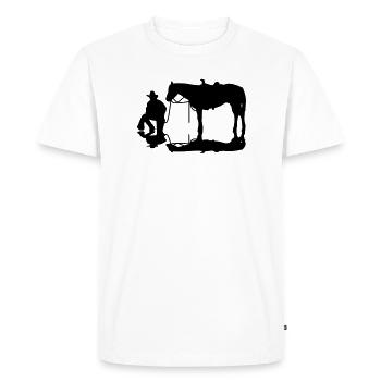 cowboy_4 - Men's Premium Organic T-Shirt - white - Front - Nico (187cm)