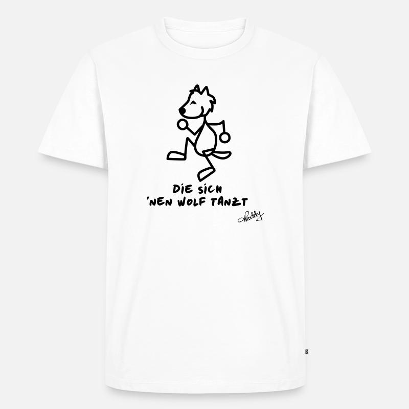 Die sich nen Wolf tanzt - Männer Premium Bio T-Shirt - Weiß