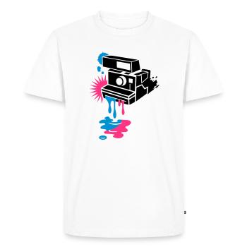 Appareil photo instantané - La peinture dégouline - T-shirt Premium bio Homme - blanc - Devant - Nico (187cm)