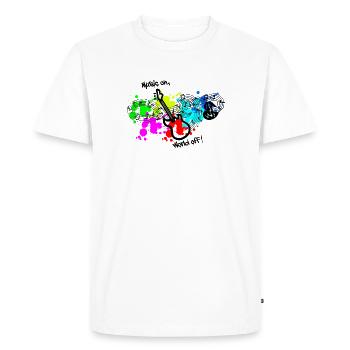 Musique, musique toujours et partout, faire de la musique - T-shirt Premium bio Homme - blanc - Devant - Nico (187cm)