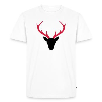Cadeau de chasseur de bois de cerf - T-shirt Premium bio Homme - blanc - Devant - Nico (187cm)