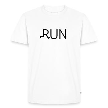 Jogging Sport en cours d'exécution - T-shirt Premium bio Homme - blanc - Devant - Nico (187cm)