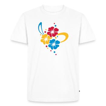Bouquet de fleurs avec ruban - T-shirt Premium bio Homme - blanc - Devant - Nico (187cm)