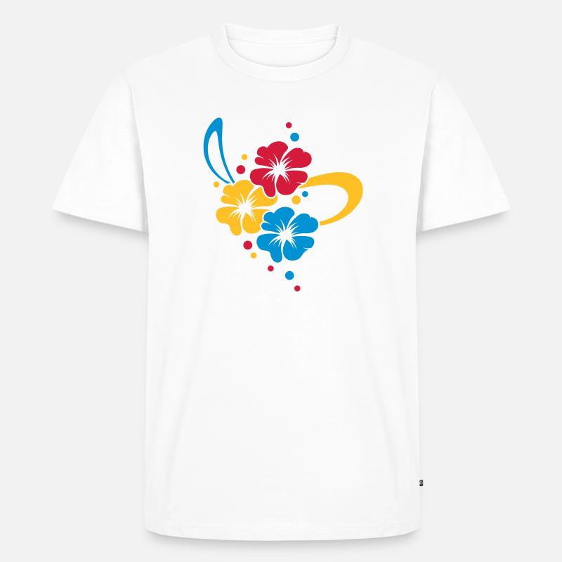 Blumenbouquet mit Schleife - Männer Premium Bio T-Shirt - Weiß