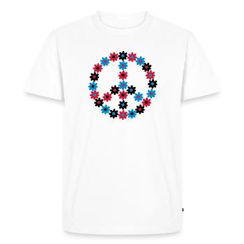 Peace & Flowers - Men's Premium Organic T-Shirt - white - Front - Nico (187cm)