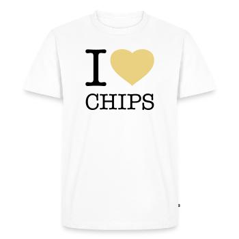I LOVE CHIPS - T-shirt Premium bio Homme - blanc - Devant - Nico (187cm)