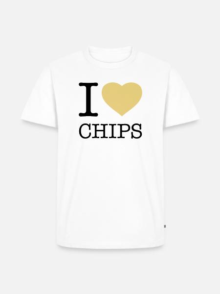 I LOVE CHIPS - T-shirt Premium bio Homme - blanc