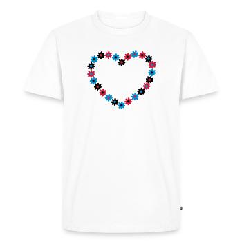 Un cœur de fleurs - T-shirt Premium bio Homme - blanc - Devant - Nico (187cm)