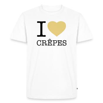J’ADORE LES CRÊPES Crêpes - T-shirt Premium bio Homme - blanc - Devant - Nico (187cm)