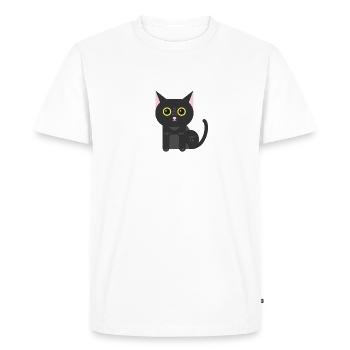 Chat noir chaton chat - T-shirt Premium bio Homme - blanc - Devant - Nico (187cm)