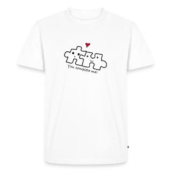 Amour relation couple - T-shirt Premium bio Homme - blanc - Devant - Nico (187cm)
