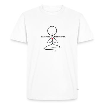 Méditation - T-shirt Premium bio Homme - blanc - Devant - Nico (187cm)