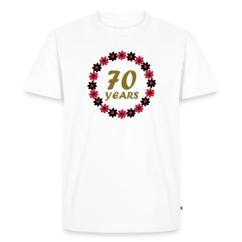 70 years - Men's Premium Organic T-Shirt - white - Front - Nico (187cm)