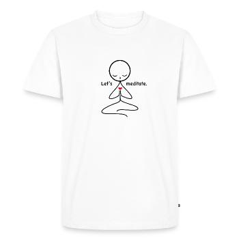 meditatie - Mannen Premium Bio T-shirt - wit - Voor - Nico (187cm)