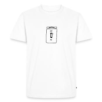 Light switch Emotion On Off - Men's Premium Organic T-Shirt - white - Front - Nico (187cm)