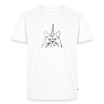 Chat de la licorne - T-shirt Premium bio Homme - blanc - Devant - Nico (187cm)