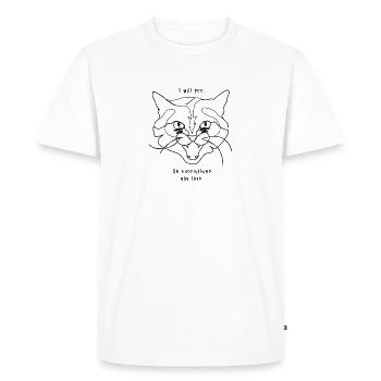 Cats Meme - Pee - Men's Premium Organic T-Shirt - white - Front - Nico (187cm)