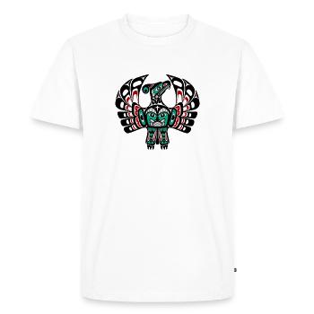 Côte du Pacifique Nord-Ouest Art Haïda Thunderbird - T-shirt Premium bio Homme - blanc - Devant - Nico (187cm)