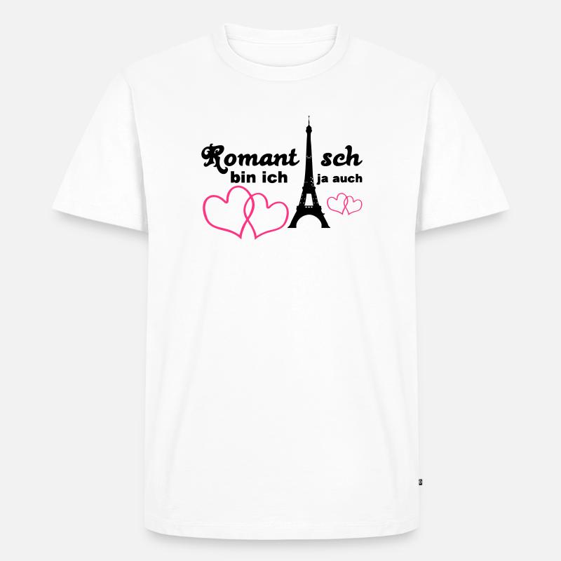 Romantisch Liebe Herz Paris Paar Spruch Geschenk - Männer Premium Bio T-Shirt - Weiß