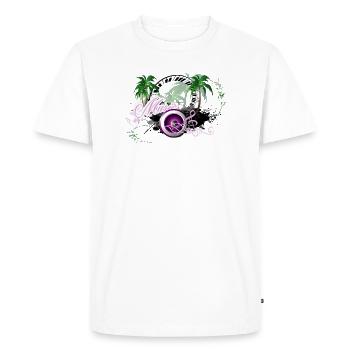 Haut-parleur de musique avec des palmiers - T-shirt Premium bio Homme - blanc - Devant - Nico (187cm)