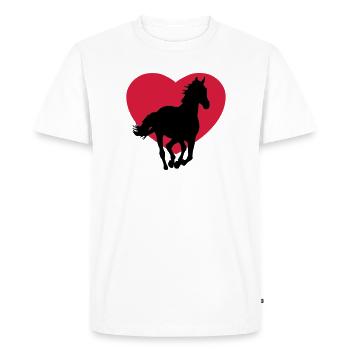 I love horses - J'adore les chevaux - T-shirt Premium bio Homme - blanc - Devant - Nico (187cm)