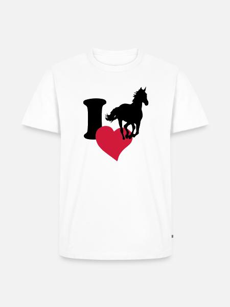 I love horses - Men's Premium Organic T-Shirt - white