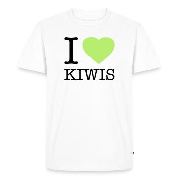J’AIME LES KIWIS Kiwi - T-shirt Premium bio Homme - blanc - Devant - Nico (187cm)