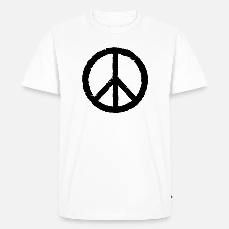 Peace Zeichen, Frieden - Männer Premium Bio T-Shirt - Weiß