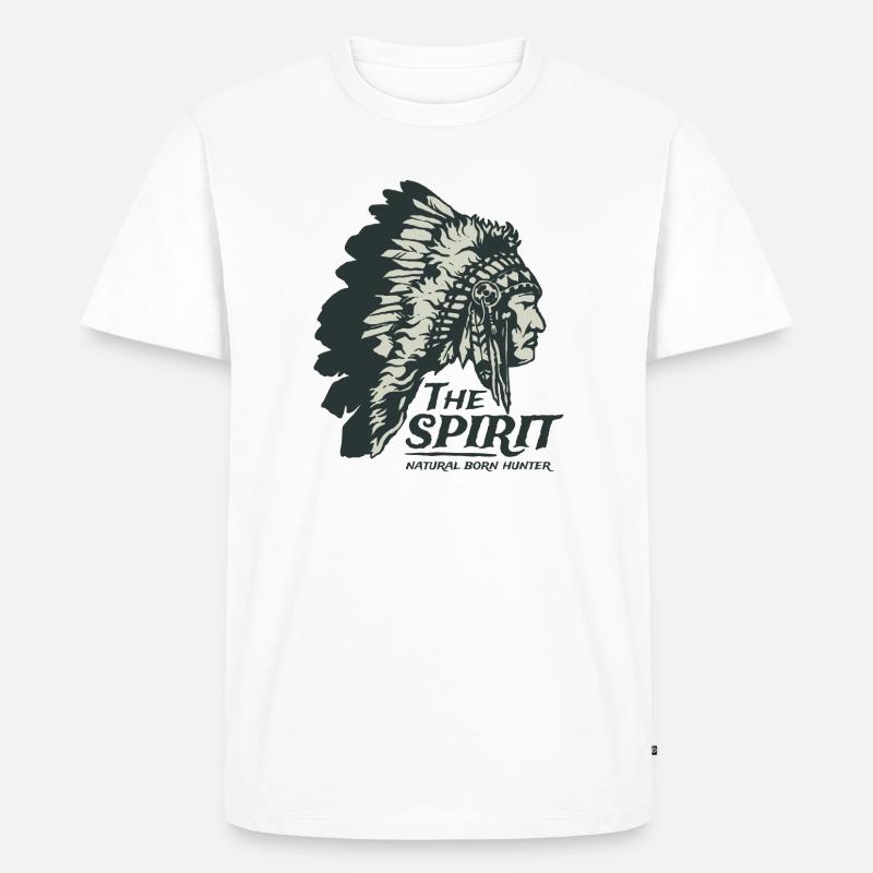 Indianer Häuptling Apache Federschmuck Geschenk - Männer Premium Bio T-Shirt - Weiß