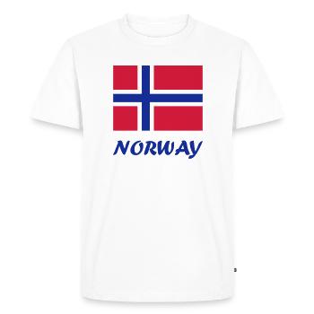 Norwegian flag - Men's Premium Organic T-Shirt - white - Front - Nico (187cm)