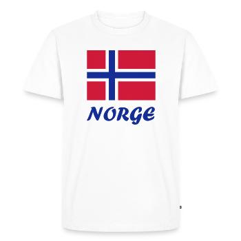 Norwegian flag - Men's Premium Organic T-Shirt - white - Front - Nico (187cm)