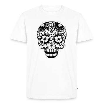 Un crâne riant dans le style de crânes de sucre - T-shirt Premium bio Homme - blanc - Devant - Nico (187cm)