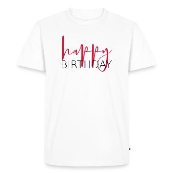 happy birthday congratulation gift idea - Men's Premium Organic T-Shirt - white - Front - Nico (187cm)