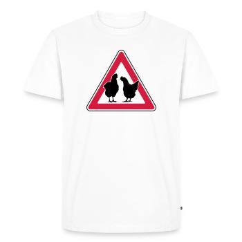 Chicken evening chicken attention free-range hens - Men's Premium Organic T-Shirt - white - Front - Nico (187cm)