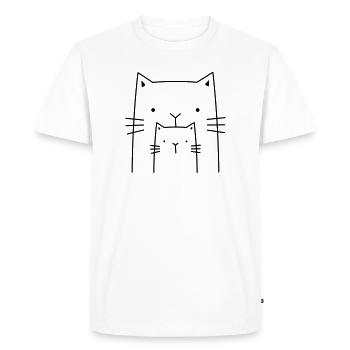 2 cats - drawing gift for cat owners - Men's Premium Organic T-Shirt - white - Front - Nico (187cm)
