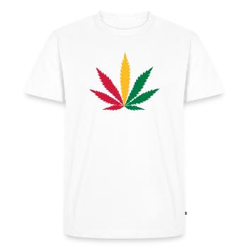 weed rasta cannabis marihuana - T-shirt Premium bio Homme - blanc - Devant - Nico (187cm)