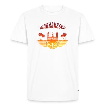 Palais de Marrakech avec palmes / cadeau Afrique du Nord - T-shirt Premium bio Homme - blanc - Devant - Nico (187cm)