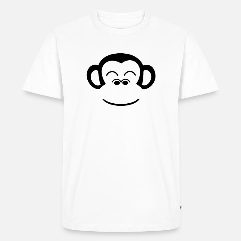 Affe Schimpanse Affengesicht Gorilla Menschenaffe - Männer Premium Bio T-Shirt - Weiß