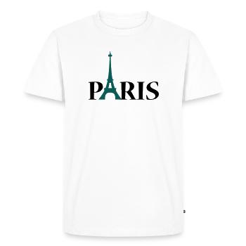 Paris Eiffeltoren / Eiffeltower / Tour Eiffel - T-shirt Premium bio Homme - blanc - Devant - Nico (187cm)