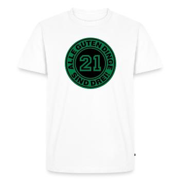 Trisomie 21 | Alle guten Dinge sind drei - T-shirt Premium bio Homme - blanc - Devant - Nico (187cm)