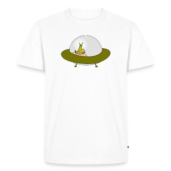 Motif d’amitié OVNI extraterrestre - T-shirt Premium bio Homme - blanc - Devant - Nico (187cm)