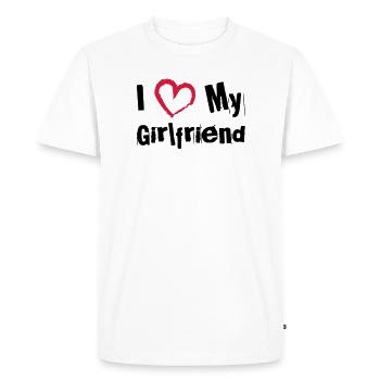 I Love My Girlfriend - Men's Premium Organic T-Shirt - white - Front - Nico (187cm)