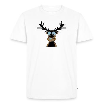 Motif de dessin animé Rudolf le renne - T-shirt Premium bio Homme - blanc - Devant - Nico (187cm)