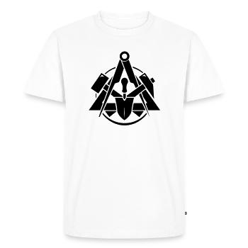 Maurer Logo - Men's Premium Organic T-Shirt - white - Front - Nico (187cm)
