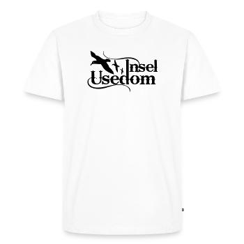 vintage Usedom T-Shirt – Ostsee Streetwear Design - Men's Premium Organic T-Shirt - white - Front - Nico (187cm)
