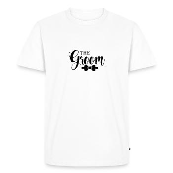 The Groom Minimalist Design - Men's Premium Organic T-Shirt - white - Front - Nico (187cm)